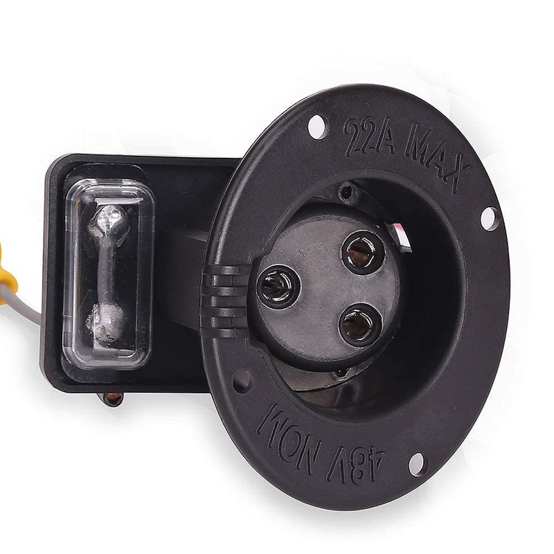 9.99WORLD MALL 48 Volt Charger Receptacle and Fuse Assembly for Club Car DS 2000-up Electric Golf Cart, OEM# 1018021-01 1018468-01 - Image 4